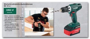 Wkrętarko-Wkrętarka BS 18 Li + 2X Akumulator 3,0Ah - Metabo