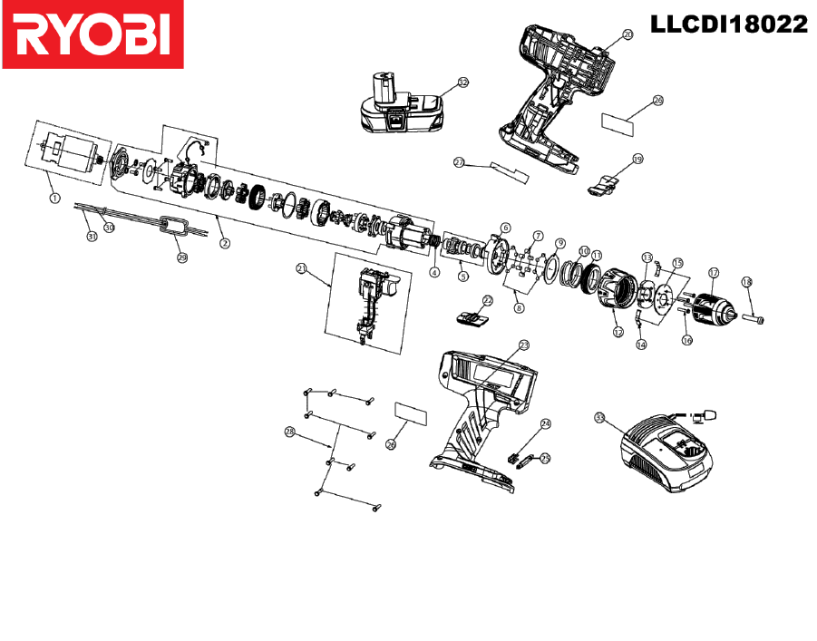Ryobi llcdi18022 online